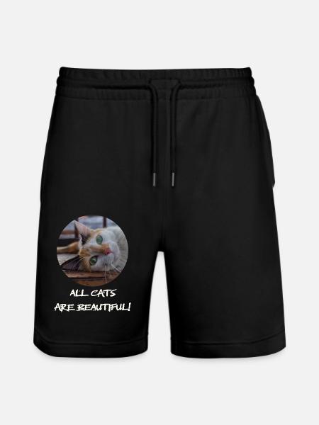 le chat au doux regard - Short de jogging bio TRAINER Stanley/Stella unisexe - noir