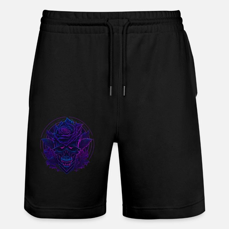 Neon Roses Skull EDM - Short de jogging bio TRAINER Stanley/Stella unisexe - noir