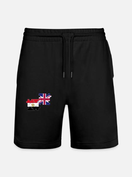 Egypt UK Flag British Egyptian - Stanley/Stella Trainer Unisex Organic Jogging Shorts - black