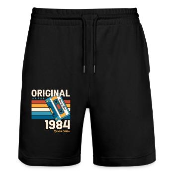 39th Birthday Man June Vintage 1984 Cassette - Short de jogging bio TRAINER Stanley/Stella unisexe - noir - Devant - Nik (191cm) & Marisol (170cm)