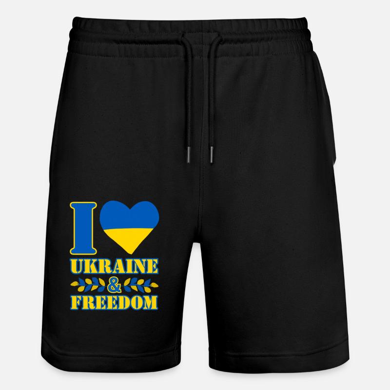 J’aime l’Ukraine et la liberté - Short de jogging bio TRAINER Stanley/Stella unisexe - noir