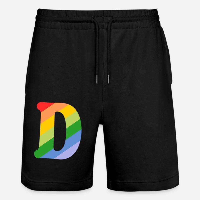 Lettre D Arc-en-ciel - Short de jogging bio TRAINER Stanley/Stella unisexe - noir