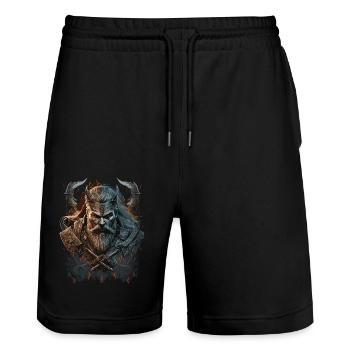 Viking - Viking maléfique Odin Valhalla - Short de jogging bio TRAINER Stanley/Stella unisexe - noir - Devant - Nik (191cm) & Marisol (170cm)