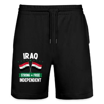 Irak - Stanley/Stella Unisex Bio Joggingshorts Trainer  - Schwarz - Vorne - Nik (191cm) & Marisol (170cm)