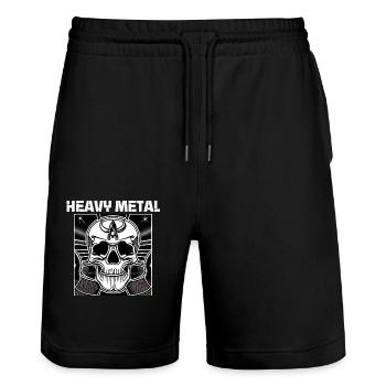 Heavy Metal - Crâne - Short de jogging bio TRAINER Stanley/Stella unisexe - noir - Devant - Nik (191cm) & Marisol (170cm)
