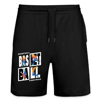 Basketteur Basketteur Vintage Coloré - Short de jogging bio TRAINER Stanley/Stella unisexe - noir - Devant - Nik (191cm) & Marisol (170cm)