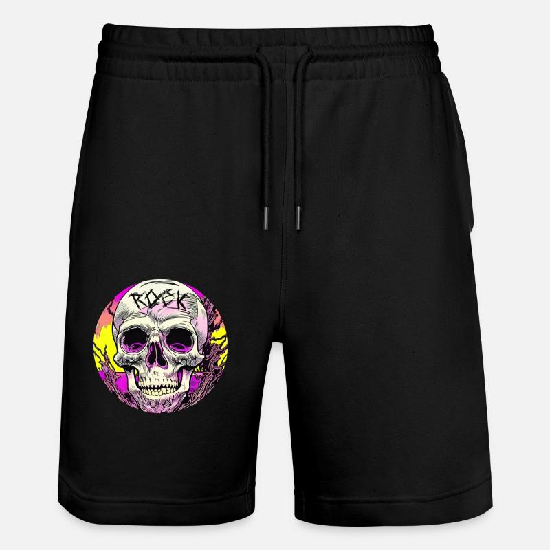Rock Skull - Stanley/Stella Unisex Bio Joggingshorts Trainer  - Schwarz