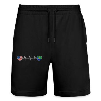 Île Christmas - Short de jogging bio TRAINER Stanley/Stella unisexe - noir - Devant - Nik (191cm) & Marisol (170cm)