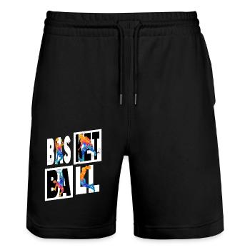 Basketteur Basketteur Vintage Coloré - Short de jogging bio TRAINER Stanley/Stella unisexe - noir - Devant - Nik (191cm) & Marisol (170cm)