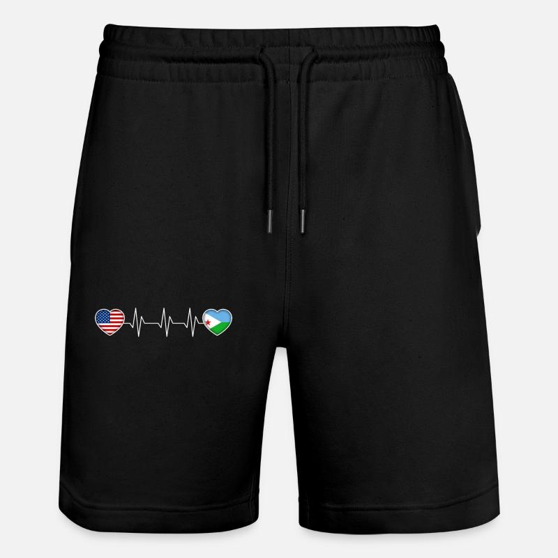 Dschibuti - Stanley/Stella Unisex Bio Joggingshorts Trainer  - Schwarz