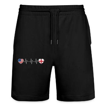 Angleterre - Short de jogging bio TRAINER Stanley/Stella unisexe - noir - Devant - Nik (191cm) & Marisol (170cm)