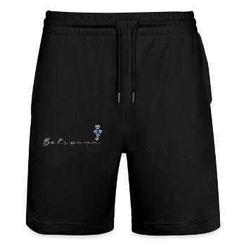 Botswana - Stanley/Stella Trainer Unisex Organic Jogging Shorts - black - Front - Nik (191cm) & Marisol (170cm)