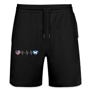 Ecosse - Short de jogging bio TRAINER Stanley/Stella unisexe - noir - Devant - Nik (191cm) & Marisol (170cm)