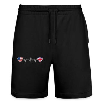 Royaume-Uni - Short de jogging bio TRAINER Stanley/Stella unisexe - noir - Devant - Nik (191cm) & Marisol (170cm)