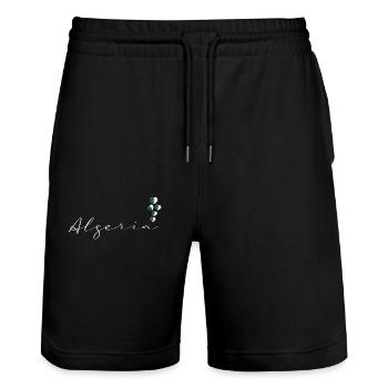 Algerien - Stanley/Stella Unisex Bio Joggingshorts Trainer  - Schwarz - Vorne - Nik (191cm) & Marisol (170cm)