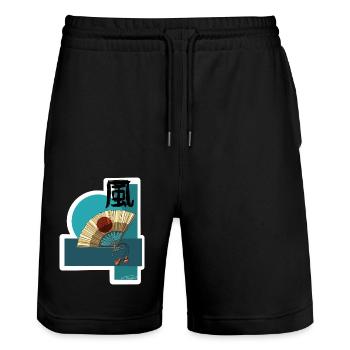 Sensu des Windes - Stanley/Stella Unisex Bio Joggingshorts Trainer  - Schwarz - Vorne - Nik (191cm) & Marisol (170cm)
