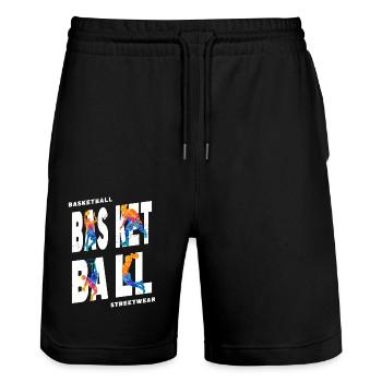 Basketteur Basketteur Vintage Coloré - Short de jogging bio TRAINER Stanley/Stella unisexe - noir - Devant - Nik (191cm) & Marisol (170cm)