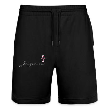 Japan - Stanley/Stella Unisex Bio Joggingshorts Trainer  - Schwarz - Vorne - Nik (191cm) & Marisol (170cm)