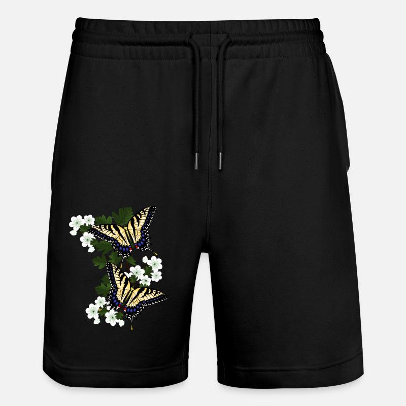 Papillon à voile sur aubépine - Short de jogging bio TRAINER Stanley/Stella unisexe - noir