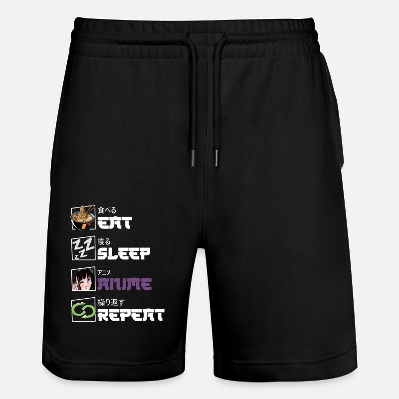 Manger Sommeil Anime Répéter - Short de jogging bio TRAINER Stanley/Stella unisexe - noir