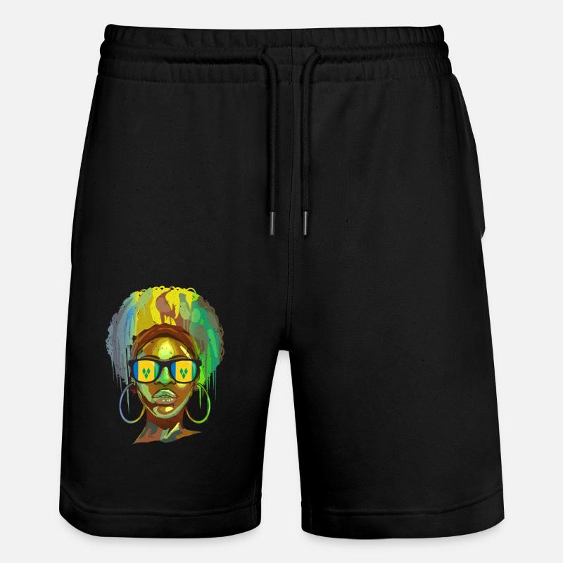 Saint Vincent et les Grenadines - Short de jogging bio TRAINER Stanley/Stella unisexe - noir