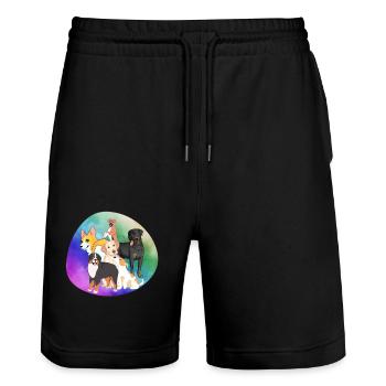 Dogs - Stanley/Stella Trainer Unisex Organic Jogging Shorts - black - Front - Nik (191cm) & Marisol (170cm)