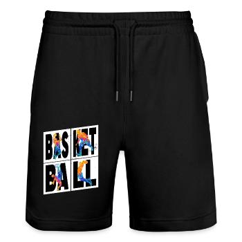 Basketteur Basketteur Vintage Coloré - Short de jogging bio TRAINER Stanley/Stella unisexe - noir - Devant - Nik (191cm) & Marisol (170cm)