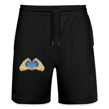 Aruba - Short de jogging bio TRAINER Stanley/Stella unisexe - noir - Devant - Nik (191cm) & Marisol (170cm)