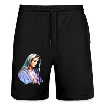 Holly Mary Maria Madonna Mariana Virgin Mary Holy - Stanley/Stella Trainer Unisex Organic Jogging Shorts - black - Front - Nik (191cm) & Marisol (170cm)
