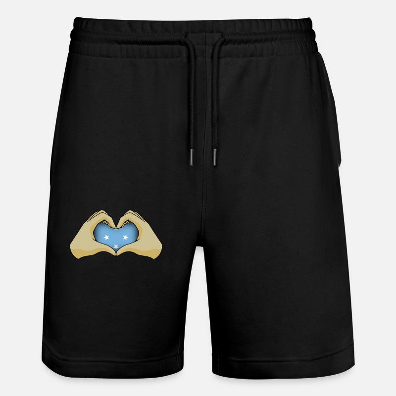 Mikronesien - Stanley/Stella Unisex Bio Joggingshorts Trainer  - Schwarz