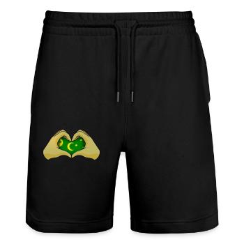 Îles Cocos - Short de jogging bio TRAINER Stanley/Stella unisexe - noir - Devant - Nik (191cm) & Marisol (170cm)