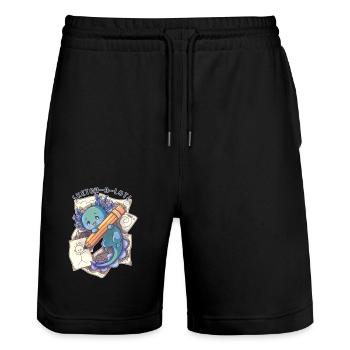 Sketch a lotl - Axolotl - Stanley/Stella Unisex Bio Joggingshorts Trainer  - Schwarz - Vorne - Nik (191cm) & Marisol (170cm)