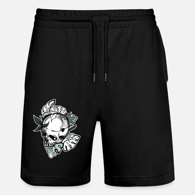 Crâne floral - Short de jogging bio TRAINER Stanley/Stella unisexe - noir