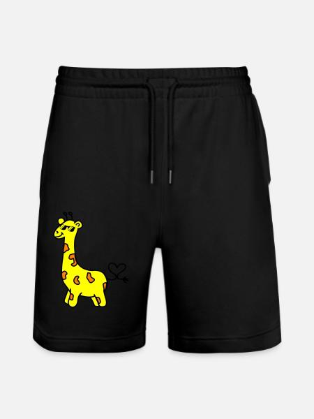 giraffe cool - Stanley/Stella Trainer Unisex Organic Jogging Shorts - black