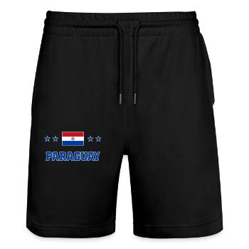 Paraguay - Stanley/Stella Unisex Bio Joggingshorts Trainer  - Schwarz - Vorne - Nik (191cm) & Marisol (170cm)