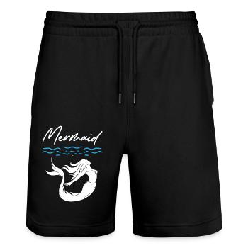 Mermaid Free Style - Stanley/Stella Unisex Bio Joggingshorts Trainer  - Schwarz - Vorne - Nik (191cm) & Marisol (170cm)