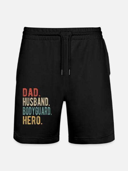 Bodyguard Dad Husband Hero - Stanley/Stella Trainer Unisex Organic Jogging Shorts - black