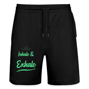 Dictons de yoga - Short de jogging bio TRAINER Stanley/Stella unisexe - noir - Devant - Nik (191cm) & Marisol (170cm)
