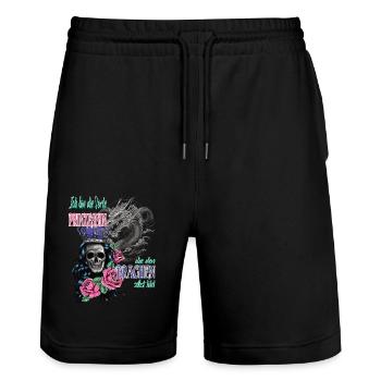 Frau - Prinzessen die den Drachen selber tötet - Stanley/Stella Unisex Bio Joggingshorts Trainer  - Schwarz - Vorne - Nik (191cm) & Marisol (170cm)