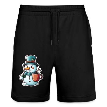 bonhomme de neige - Short de jogging bio TRAINER Stanley/Stella unisexe - noir - Devant - Nik (191cm) & Marisol (170cm)