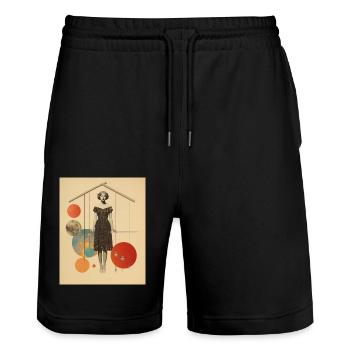 Balance - Short de jogging bio TRAINER Stanley/Stella unisexe - noir - Devant - Nik (191cm) & Marisol (170cm)