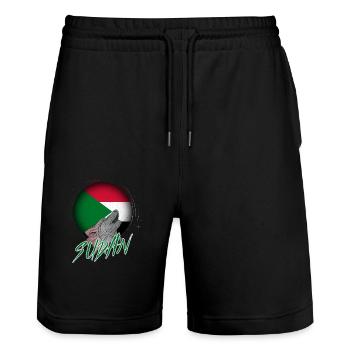 Soudan - Short de jogging bio TRAINER Stanley/Stella unisexe - noir - Devant - Nik (191cm) & Marisol (170cm)