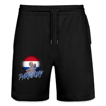 Paraguay - Stanley/Stella Unisex Bio Joggingshorts Trainer  - Schwarz - Vorne - Nik (191cm) & Marisol (170cm)