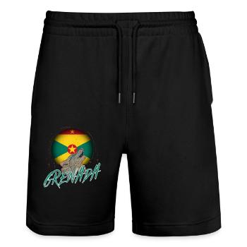 Grenada - Stanley/Stella Unisex Bio Joggingshorts Trainer  - Schwarz - Vorne - Nik (191cm) & Marisol (170cm)