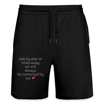 BESTE FREUNDE - Stanley/Stella Unisex Bio Joggingshorts Trainer  - Schwarz - Vorne - Nik (191cm) & Marisol (170cm)