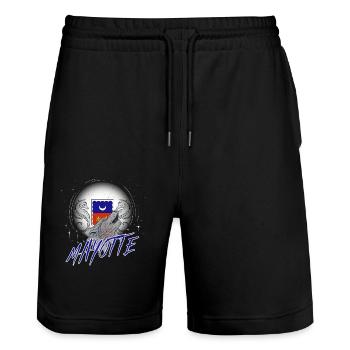 Mayotte - Stanley/Stella Trainer Unisex Organic Jogging Shorts - black - Front - Nik (191cm) & Marisol (170cm)