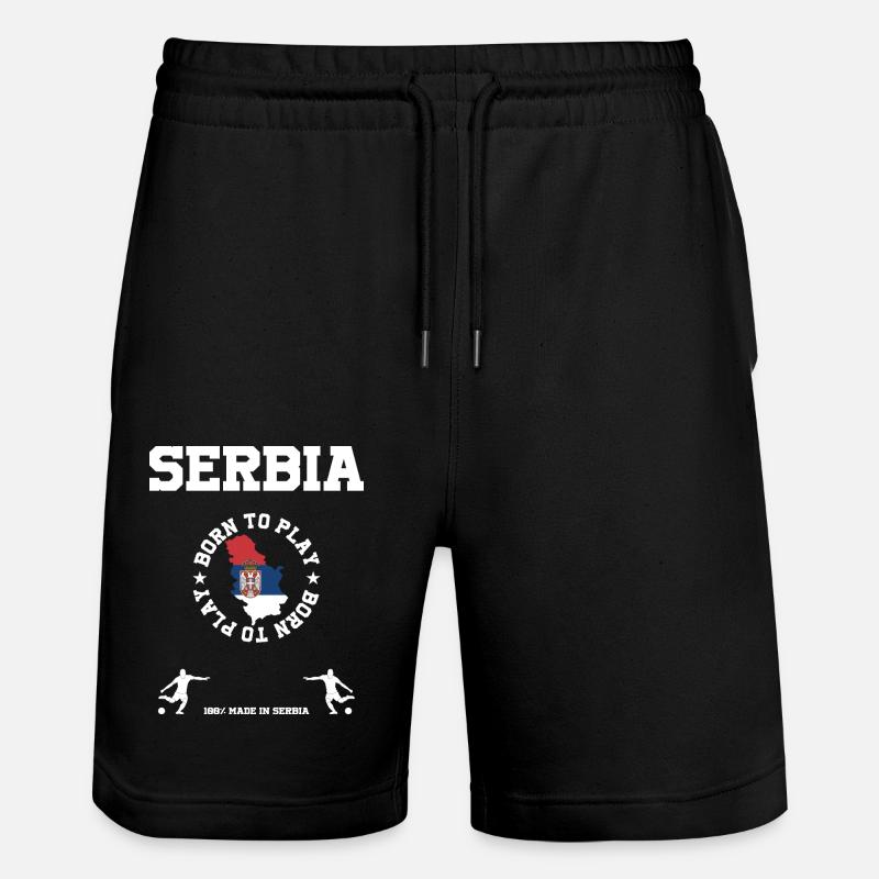 Serbien - Stanley/Stella Unisex Bio Joggingshorts Trainer  - Schwarz