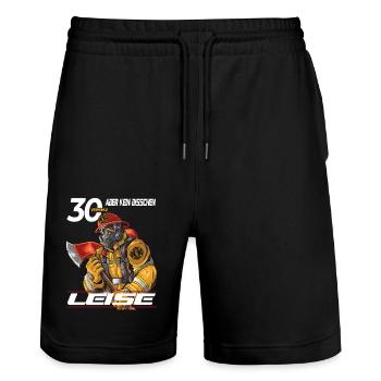 30. Geburtstag 1994 Feuerwehr Spruch - Stanley/Stella Unisex Bio Joggingshorts Trainer  - Schwarz - Vorne - Nik (191cm) & Marisol (170cm)