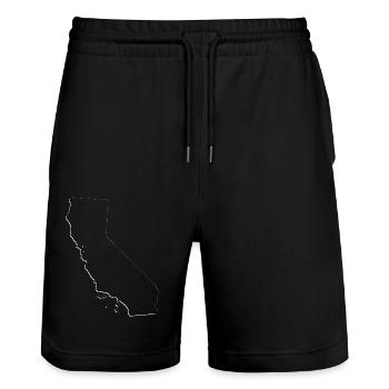 California (USA) | Map | Shadow - Stanley/Stella Trainer Unisex Organic Jogging Shorts - black - Front - Nik (191cm) & Marisol (170cm)