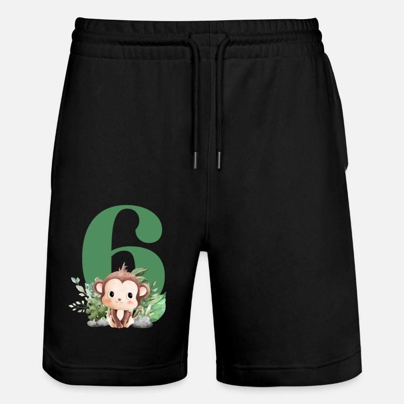 6e anniversaire singe safari - Short de jogging bio TRAINER Stanley/Stella unisexe - noir